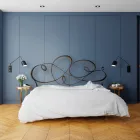 Letto Matrimoniale con Testata in Ferro Pieno Made in Italy - Nebbia Viadurini