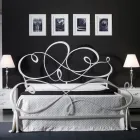 Letto Matrimoniale con Testata in Ferro Pieno Made in Italy - Nebbia Viadurini