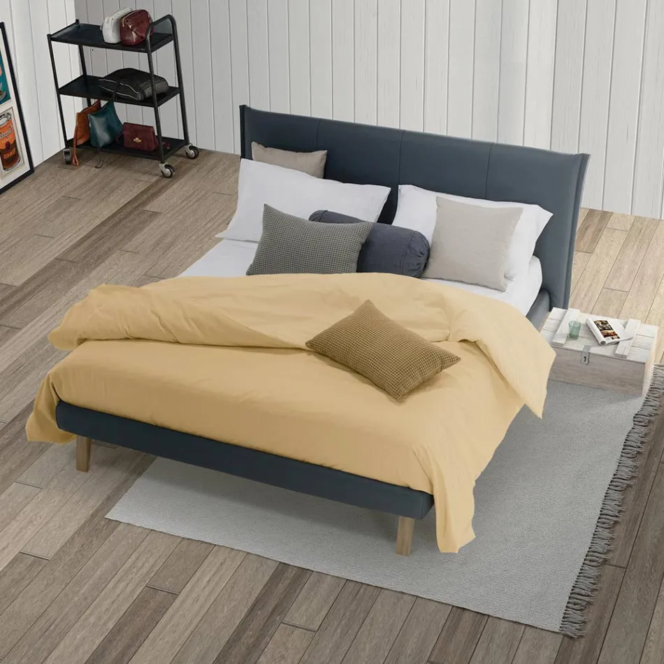 Letto Matrimoniale Design di Lusso in Ecopelle o Tessuto Made in Italy – Generus Viadurini