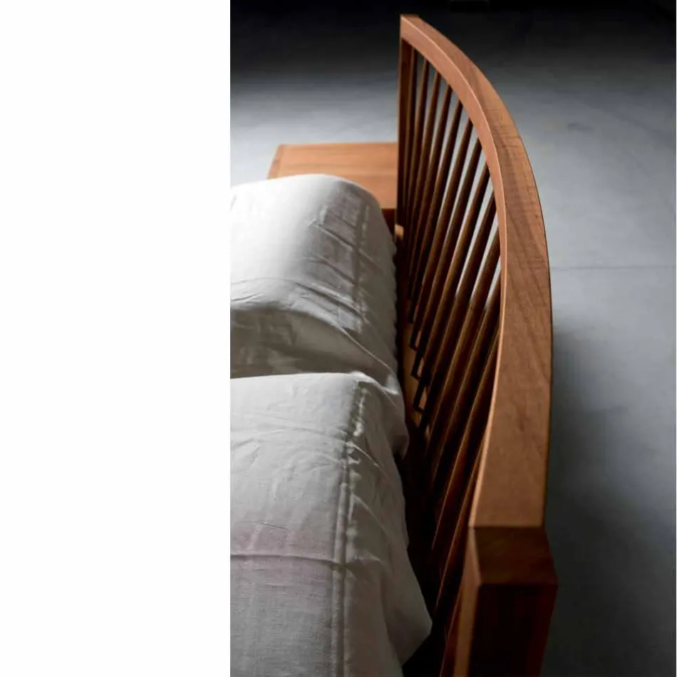 Letto matrimoniale di design 160x200cm con base in noce massello Alain Viadurini
