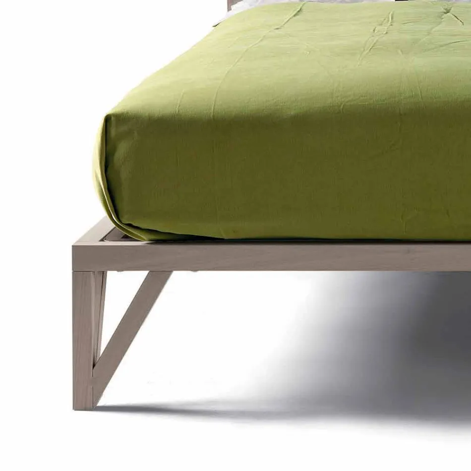 Letto matrimoniale di design 160x200cm con base in noce massello Alain Viadurini