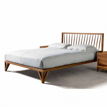 Letto matrimoniale di design 160x200cm con base in noce massello Alain Viadurini