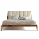 Letto matrimoniale di design con testata imbottita in pelle Menardo Viadurini