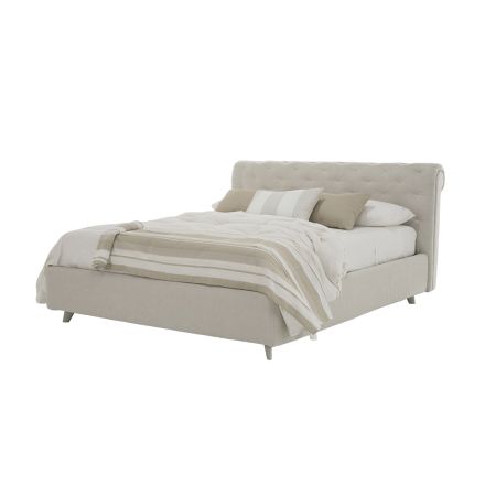 Letto Matrimoniale di Design Imbottito con Contenitore Made in Italy – Scarpetta Viadurini