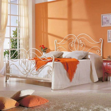 Letto matrimoniale di design in ferro pieno Allie, made in Italy Viadurini