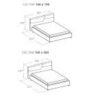 Letto Matrimoniale di Design Moderno con Testata a Pieghe o Trapuntata - Alano Viadurini