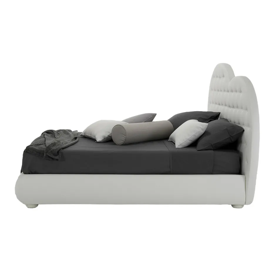 Letto Matrimoniale di Lusso con Box e Swarovski Made in Italy – Cuoricino Viadurini