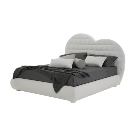 Letto Matrimoniale di Lusso con Box e Swarovski Made in Italy – Cuoricino Viadurini