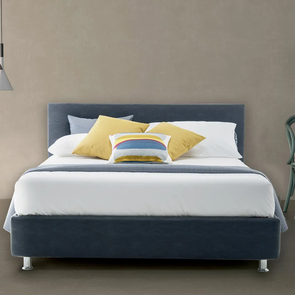 Letto Matrimoniale di Lusso in Ecopelle o Tessuto con Box Made in Italy – Nuvola Viadurini