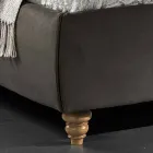 Letto matrimoniale imbottito con box contenitore 160x190/200cm Leone Viadurini
