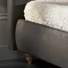 Letto matrimoniale imbottito con box contenitore 160x190/200cm Leone Viadurini