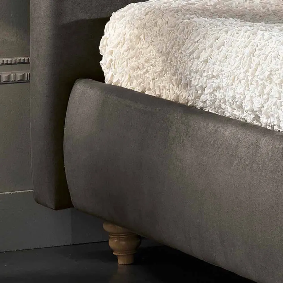 Letto matrimoniale imbottito con box contenitore 160x190/200cm Leone Viadurini