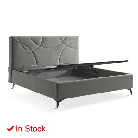 Letto Matrimoniale Imbottito con Box Contenitore Made in Italy - Girasole Viadurini