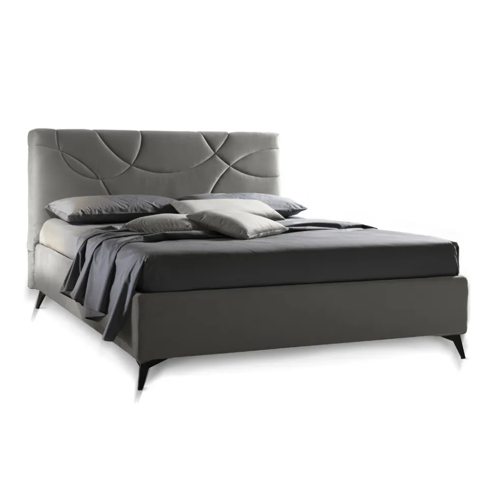 Letto Matrimoniale Imbottito con Box Contenitore Made in Italy - Girasole Viadurini