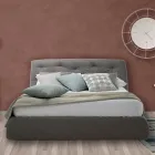 Letto Matrimoniale Imbottito con Box in Ecopelle o Tessuto Made Italy – Nasello Viadurini