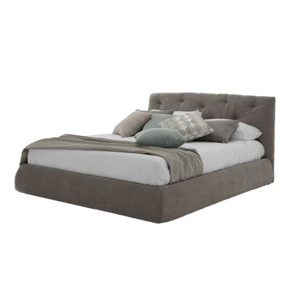 Letto Matrimoniale Imbottito con Box in Ecopelle o Tessuto Made Italy – Nasello Viadurini