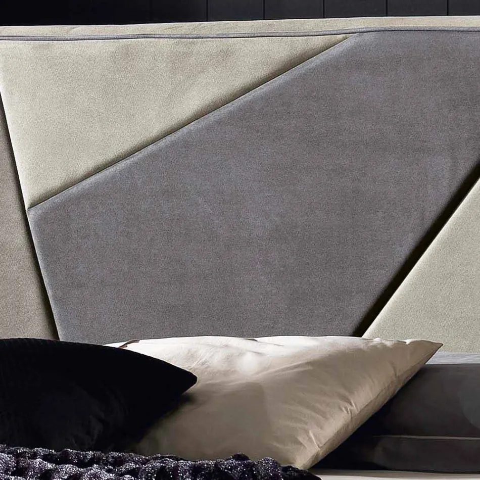 Letto matrimoniale imbottito con contenitore alzante 160x190/200cm Mia Viadurini