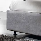 Letto matrimoniale imbottito con contenitore alzante 160x190/200cm Mia Viadurini
