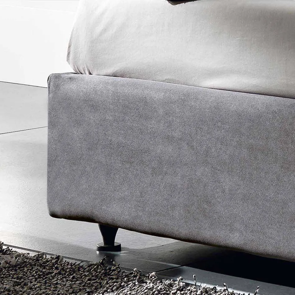 Letto matrimoniale imbottito con contenitore alzante 160x190/200cm Mia Viadurini