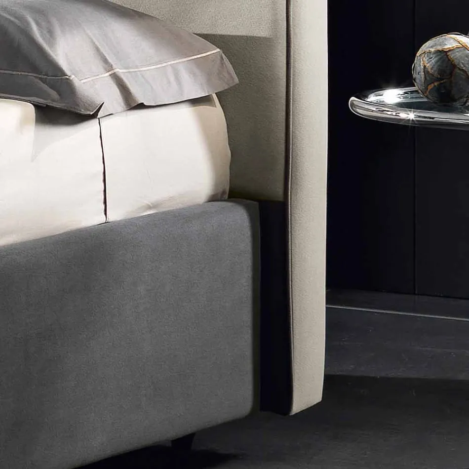 Letto matrimoniale imbottito con contenitore alzante 160x190/200cm Mia Viadurini