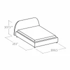 Letto matrimoniale imbottito con contenitore moderno 160x190/200 Reby Viadurini
