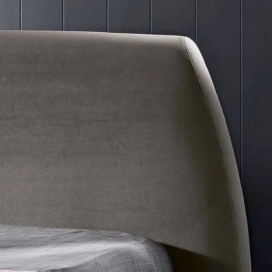 Letto matrimoniale imbottito con contenitore moderno 160x190/200 Reby Viadurini