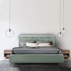 Letto Matrimoniale Imbottito con Contenitore Opzionale Made in Italy - Akira Viadurini