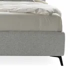 Letto Matrimoniale Imbottito con Contenitore Tessuto Made in Italy – Ciottolino Viadurini