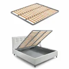 Letto Matrimoniale Imbottito con Contenitore Tessuto Made in Italy – Ciottolino Viadurini