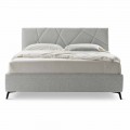 Letto Matrimoniale Imbottito con Contenitore Tessuto Made in Italy – Ciottolino