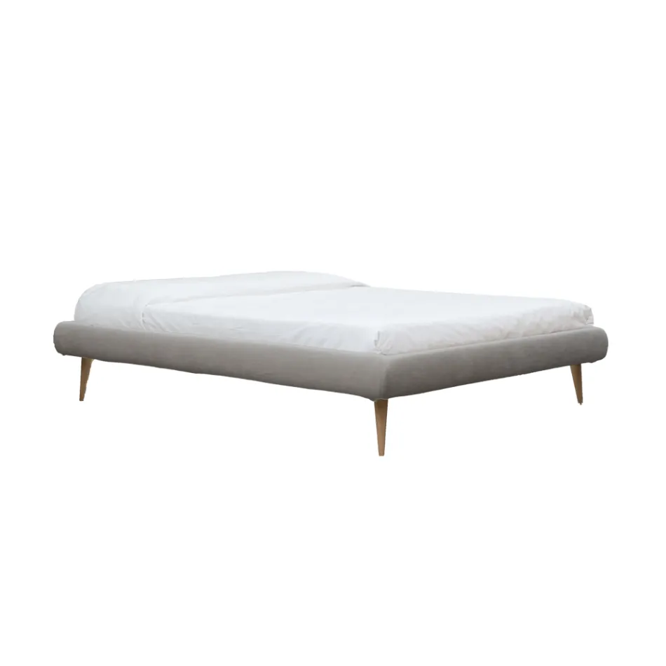 Letto Matrimoniale Imbottito con Materasso e 2 Comodini Made in Italy - Rolly Viadurini