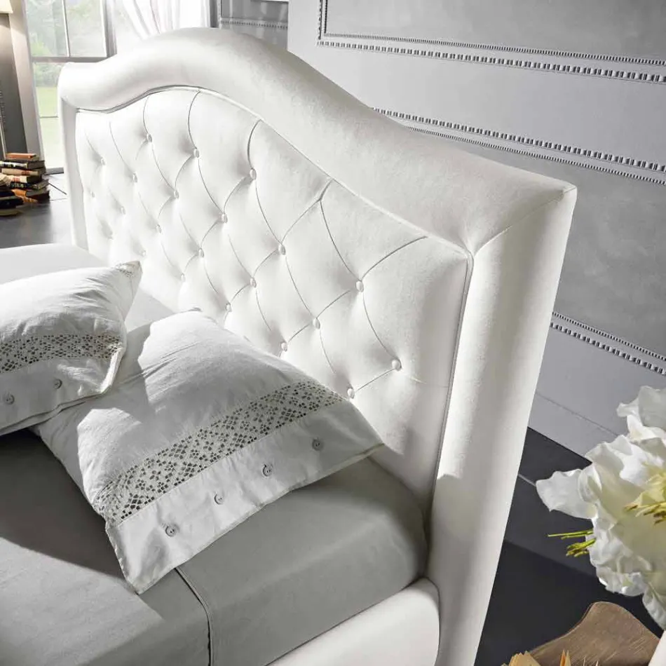 Letto matrimoniale imbottito in ecopelle con box 160x190/200 cm Agly Viadurini