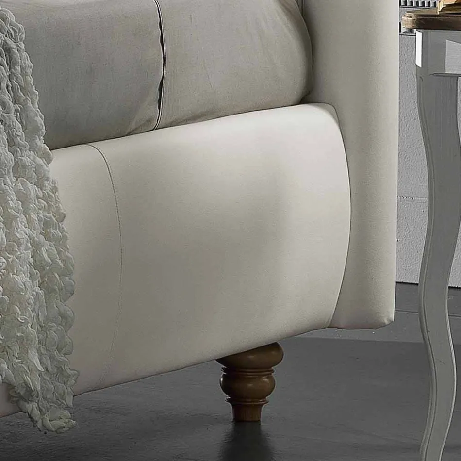 Letto matrimoniale imbottito in ecopelle con box 160x190/200 cm Agly Viadurini