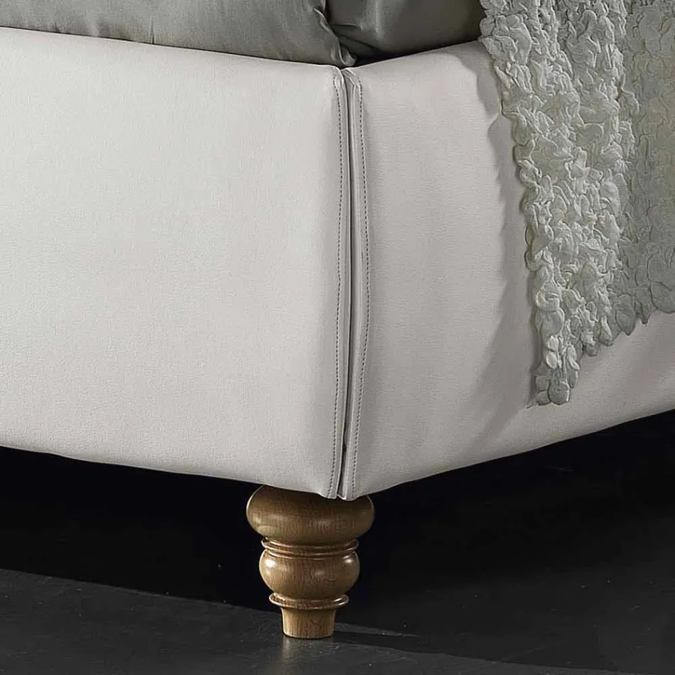 Letto matrimoniale imbottito in ecopelle con box 160x190/200 cm Agly Viadurini