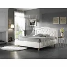 Letto matrimoniale imbottito in ecopelle con box 160x190/200 cm Agly Viadurini