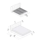 Letto Matrimoniale Imbottito in Poliuretano Espanso Made in Italy - Capriccio Viadurini