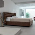 Letto Matrimoniale Imbottito in Poliuretano Espanso Made in Italy - Capriccio Viadurini