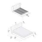 Letto Matrimoniale Imbottito in Poliuretano Espanso Made in Italy - Capriccio Viadurini