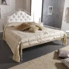 Letto matrimoniale imbottito realizzato a mano in ferro pieno Gracie Viadurini