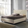 Letto matrimoniale in ecopelle con box alzante 160x190/200 cm Mia