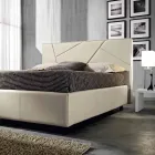 Letto matrimoniale in ecopelle con box alzante 160x190/200 cm Mia Viadurini