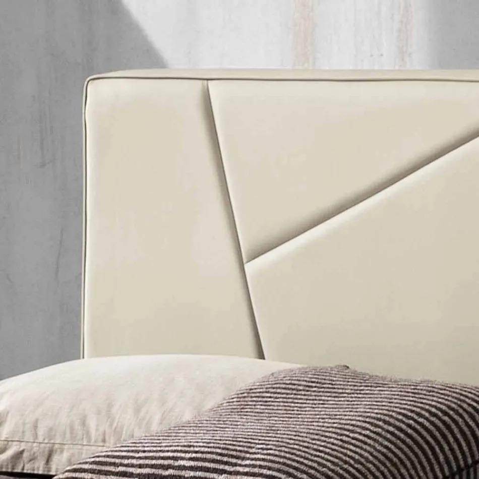 Letto matrimoniale in ecopelle con box alzante 160x190/200 cm Mia Viadurini