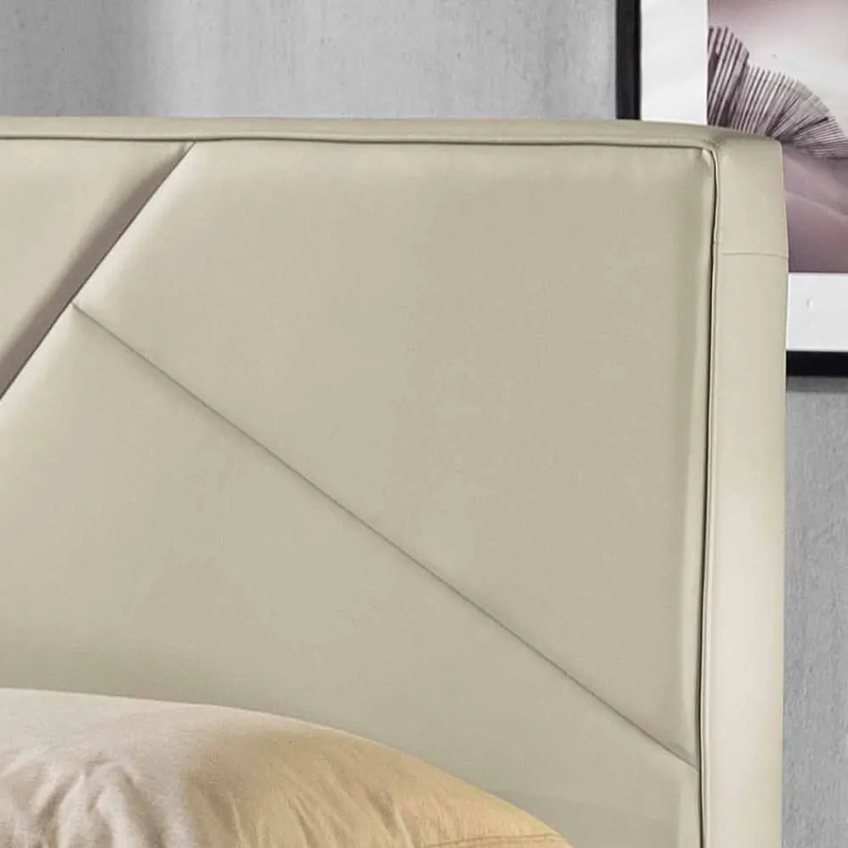 Letto matrimoniale in ecopelle con box alzante 160x190/200 cm Mia Viadurini