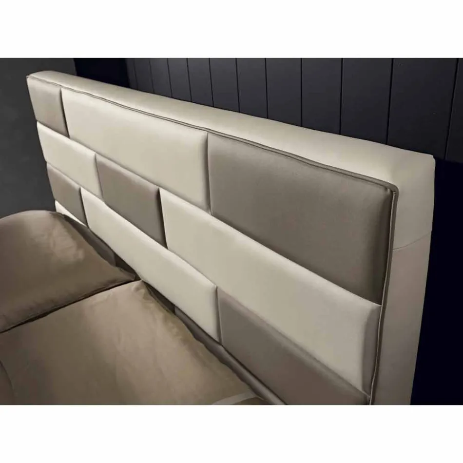 Letto matrimoniale in ecopelle con box contenitore 160x190/200 cm Gin Viadurini