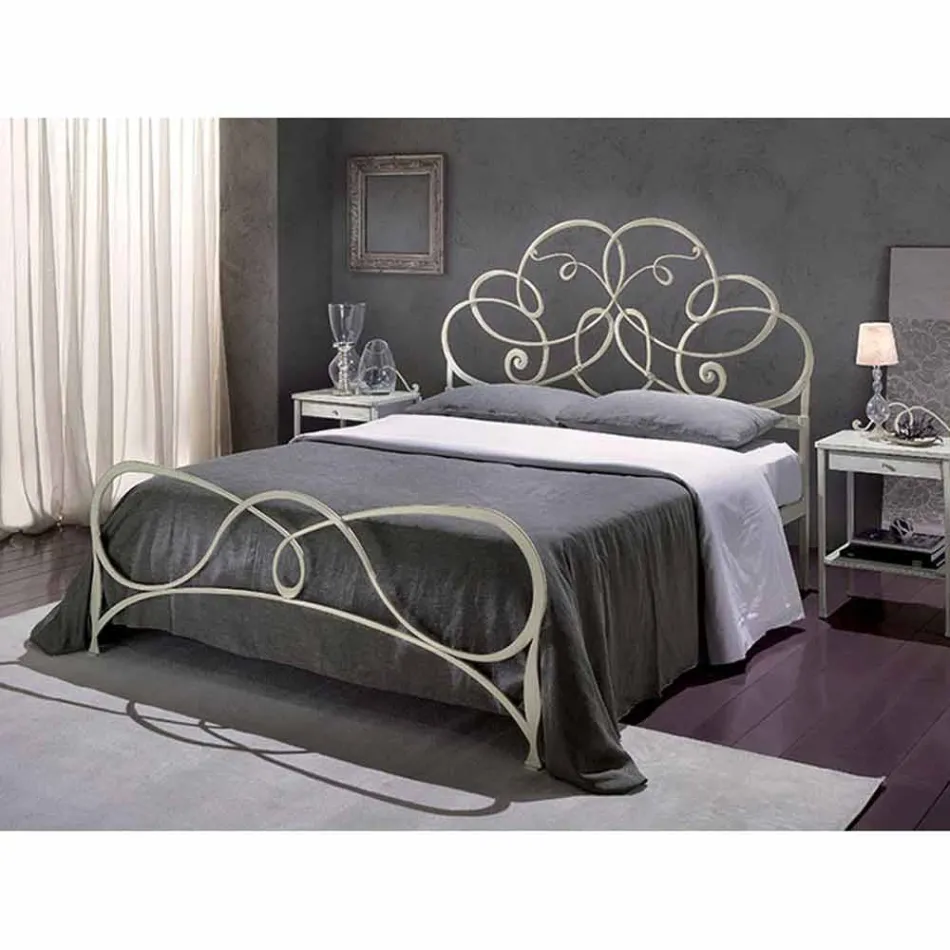 Letto Matrimoniale in Ferro Battuto Granito Viadurini