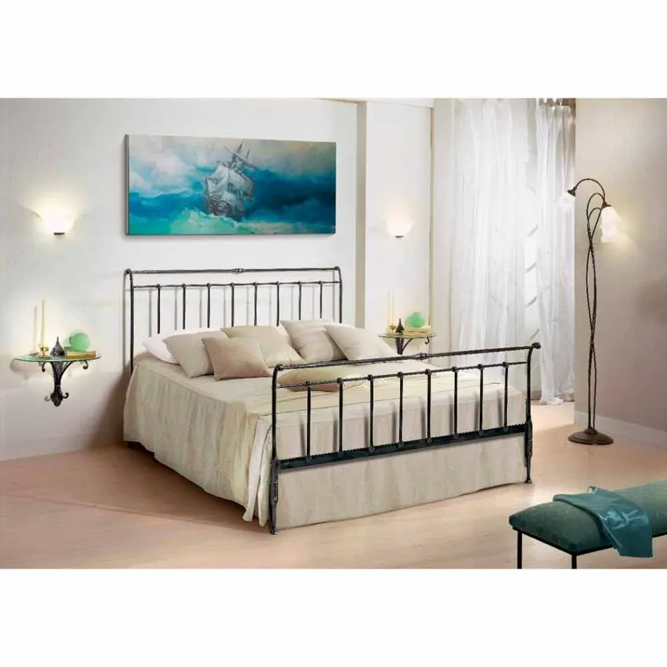 Letto matrimoniale in ferro battuto pieno realizzato a mano Kate Viadurini