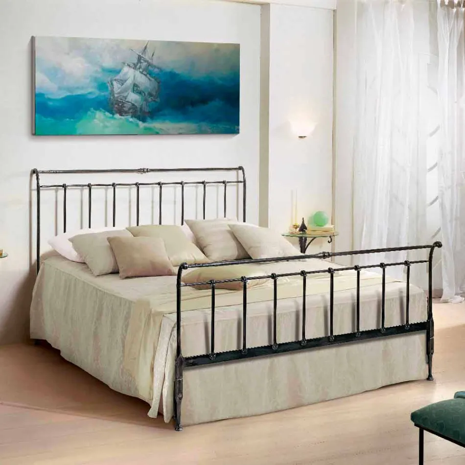 Letto matrimoniale in ferro battuto pieno realizzato a mano Kate Viadurini