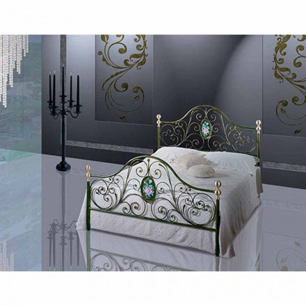 Letto Matrimoniale in Ferro Battuto Turchese Viadurini