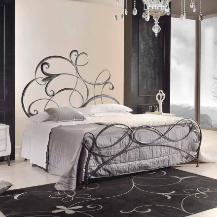 Letto matrimoniale in ferro con testata in lama forgiata Allison  Viadurini