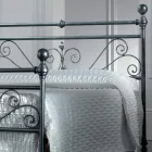 Letto Matrimoniale in Ferro Tubolare Nero Argentato Made in Italy - Geometria Viadurini